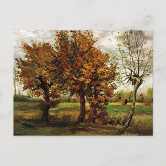 Cartão Postal Paisagem de outono com Quatro Árvores de van Gogh