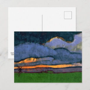 Cartão Postal Paisagem de Pântano com um Moinho Emil Nolde