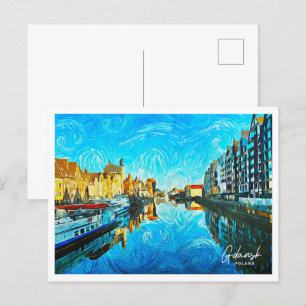 Cartão Postal Paisagem de pintura a óleo bonita de Polônia de Gd