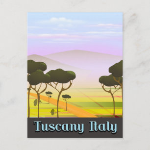 Cartão Postal Paisagem de viagem pela Toscana Itália.