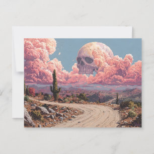 Cartão Postal Paisagem do Deserto Surreal com Nuvens em Forma de