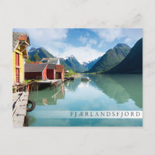 Cartão Postal Paisagem do fiorde Fjaerlandsfjord na Noruega