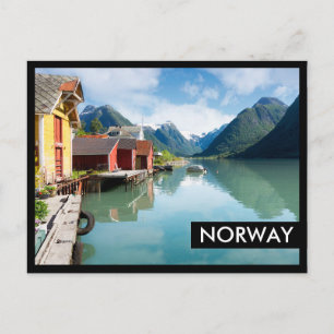 Cartão Postal Paisagem do fiorde Fjaerlandsfjord na Noruega
