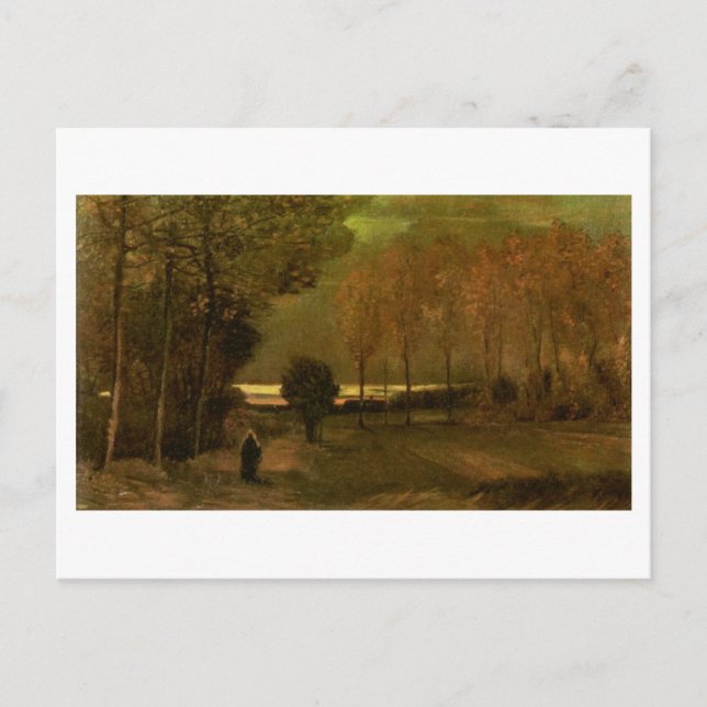 Cartão Postal Paisagem do outono em Dusk, Vincent van Gogh (Frente)