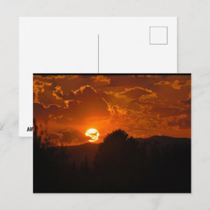 Cartão Postal Paisagem do Pôr do Sol Noturno