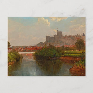 Cartão Postal Paisagem do Reino Unido com uma Vista do Castelo d