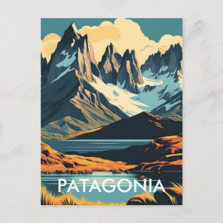 Cartão Postal Paisagem em estilo de pôster de viagem vintage da