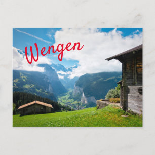 Cartão Postal Paisagem em Wengen na Suiça