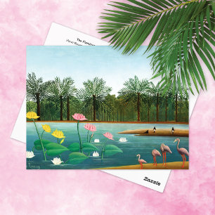 Cartão Postal Paisagem Flamingos Henri Rousseau
