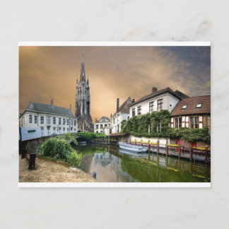Cartão Postal Paisagem fluvial da Bélgica