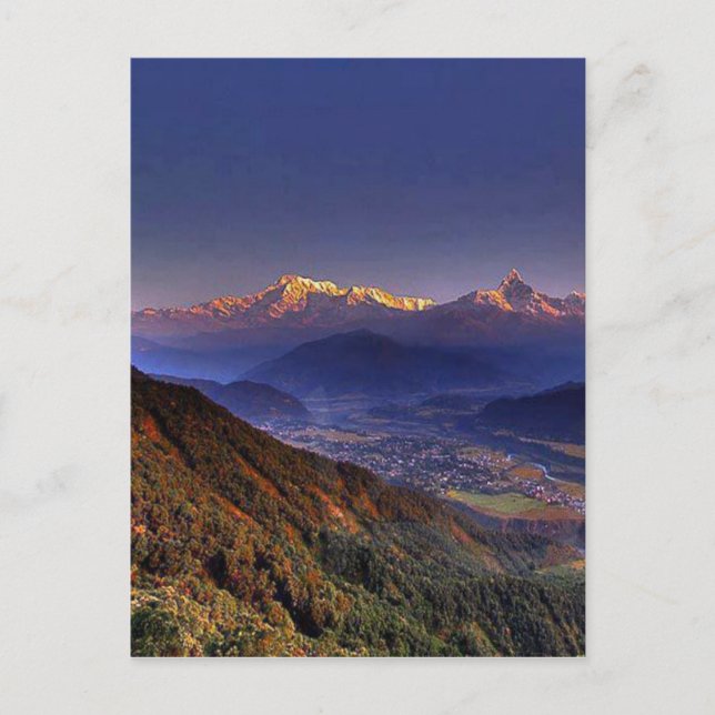 Cartão Postal Paisagem: HIMALAYA POKHARA NEPAL (Frente)
