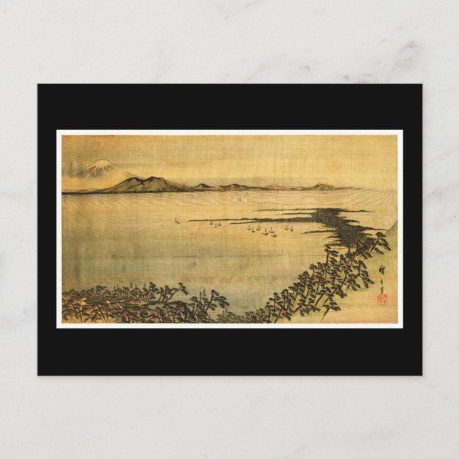 Cartão Postal Paisagem Hiroshige Belas Artes Japonesas (Frente)