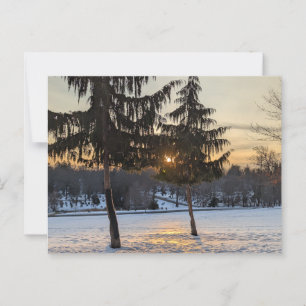 Cartão Postal Paisagem invernal nevada na Nova Inglaterra