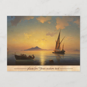 Cartão Postal Paisagem marítima da baía de Nápoles Ivan Aivaz