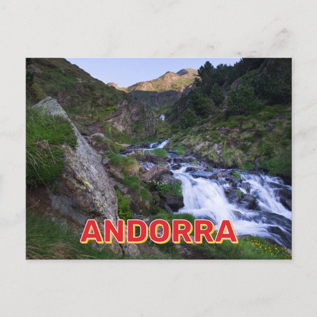 Cartão Postal Paisagem Montanha de Andorra (Frente)