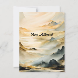 Cartão Postal Paisagem Montanhosa Abstrata Novo Endereço