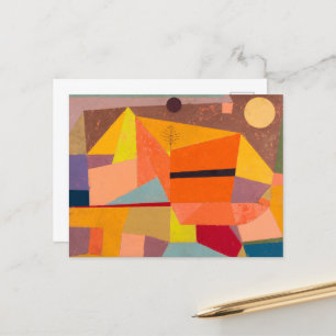 Cartão Postal Paisagem Montanhosa Alegre, Arte Abstrata de Paul