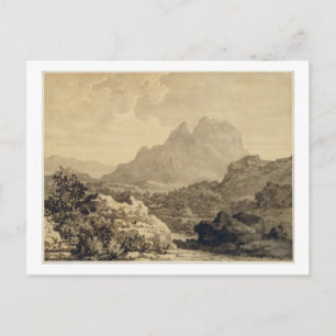 Cartão Postal Paisagem montanhosa, c.1780 (cinzas e lavagem cast