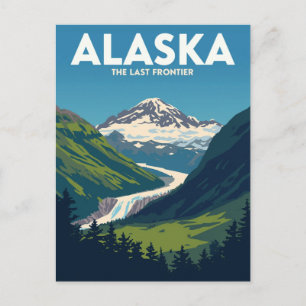 Cartão Postal Paisagem Montanhosa do Alasca