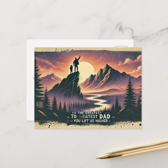 Cartão Postal paisagem montanhosa robusta para Dia de os pais (Frente/Verso In Situ)