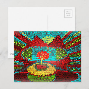 Cartão Postal Paisagem Mosaico Abstrato