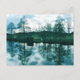 Cartão Postal Paisagem na placa de Posto da Suecia