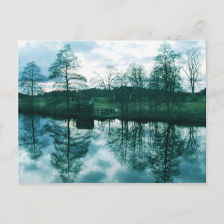 Cartão Postal Paisagem na placa de Posto da Suecia