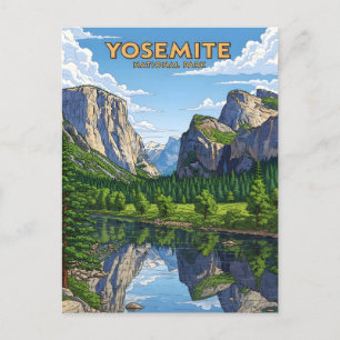 Cartão Postal Paisagem nacional de Vintage Yosemite