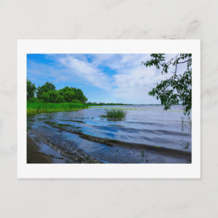 Cartão Postal Paisagem Natural Cenário Lago Ondas Céu