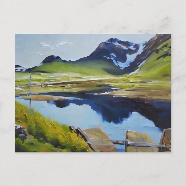 Cartão Postal Paisagem Noruega (Frente)