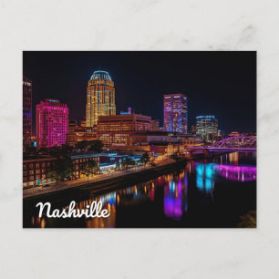 Cartão Postal Paisagem Noturna da Cidade da Música Nashville