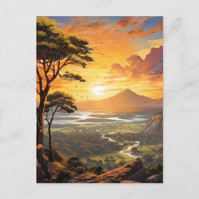 Cartão Postal Paisagem Pacífica da Natureza #9 (Frente)