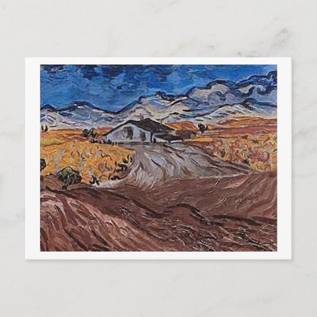 Cartão Postal Paisagem Perto de Santo-Rémy, Vincent van Gogh (Frente)
