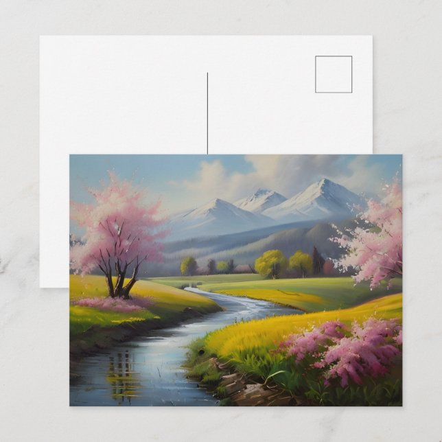 Cartão Postal paisagem primavera (Frente/Verso)