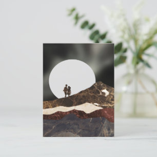 Cartão Postal Paisagem Romântica de Mármore ao Luar
