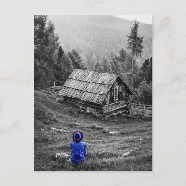 Cartão Postal Paisagem rural fotografia minimalista (Frente)