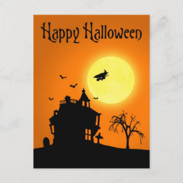 Cartão Postal Paisagem Silhoule Feliz Halloween
