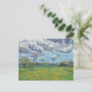 Cartão Postal Paisagem sob uma tempestade no céu Vincent Gogh