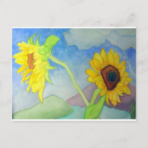 Cartão Postal Paisagem Sunflower