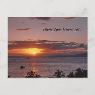 Cartão Postal Paisagem Sunset bonito do Havaí Aloha Havaí