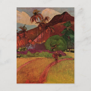 Cartão Postal Paisagem Tahitiana de Paul Gauguin (1893)
