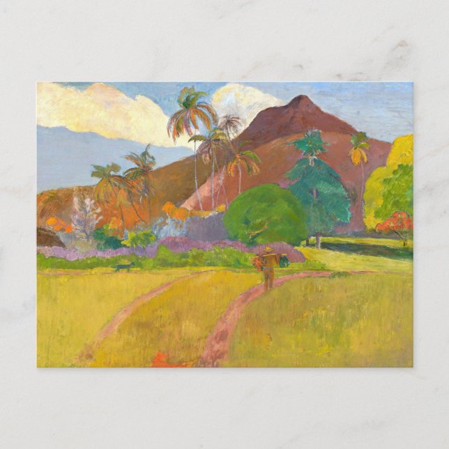 Cartão Postal Paisagem Tahitiana | Paul Gauguin (Frente)