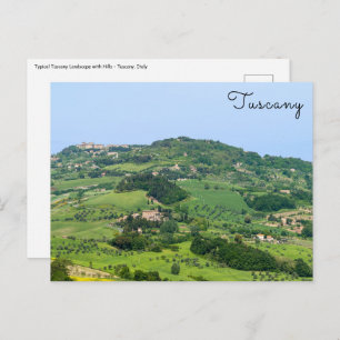 Cartão Postal Paisagem Toscana Típica com Colinas - Itália