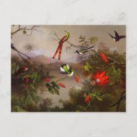 Paisagem tropical com dez beija-flores