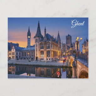 Cartão Postal Paisagem Urbana da Cidade de Gante Bélgica Foto de