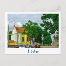 Cartão Postal Paisagem urbana da cidade de Lida na Bielorrússia 