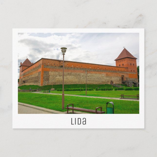 Cartão Postal Paisagem Urbana da Cidade de Lida na Bielorrússia  (Frente)