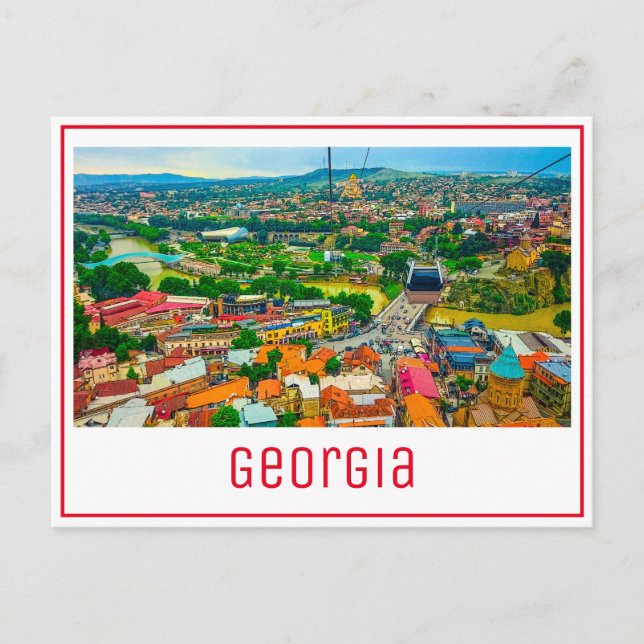 Cartão Postal Paisagem Urbana da Cidade de Tbilisi Geórgia Arqui (Frente)
