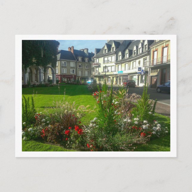 Cartão Postal Paisagem Urbana da França Edifícios Natureza (Frente)