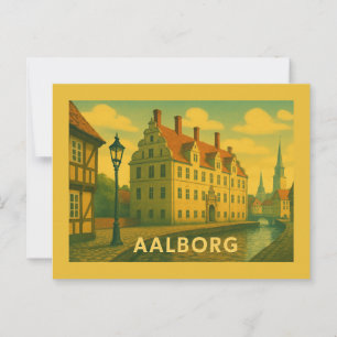 Cartão Postal Paisagem urbana de Aalborg Dinamarca